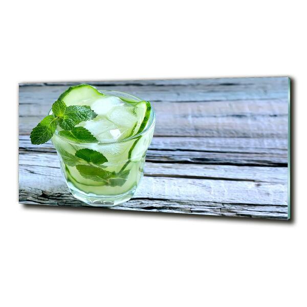 Cuadro de cristal templado moderno horizontal agua de pepino