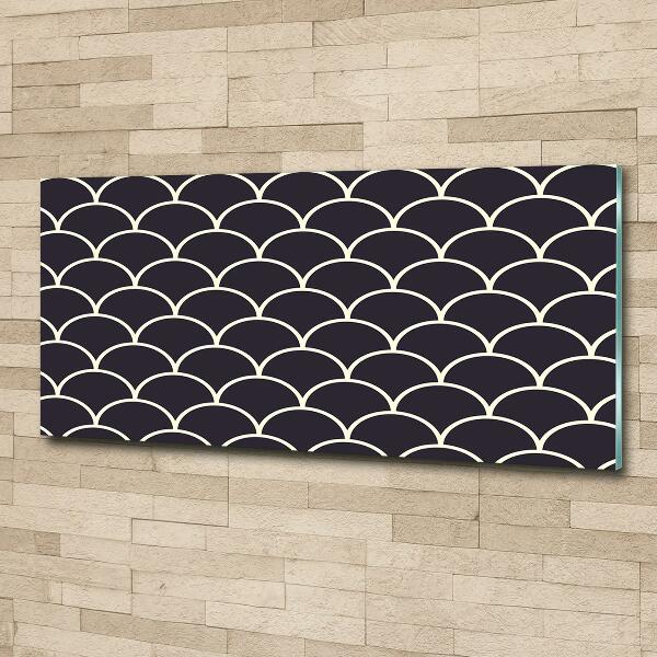 Cuadro decorativo de vidrio para salón horizontal escamas de pescado
