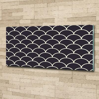 Cuadro decorativo de vidrio para salón horizontal escamas de pescado