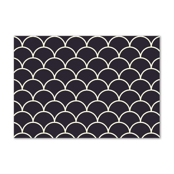 Cuadro decorativo de vidrio para salón horizontal escamas de pescado