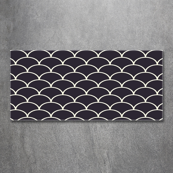 Cuadro decorativo de vidrio para salón horizontal escamas de pescado