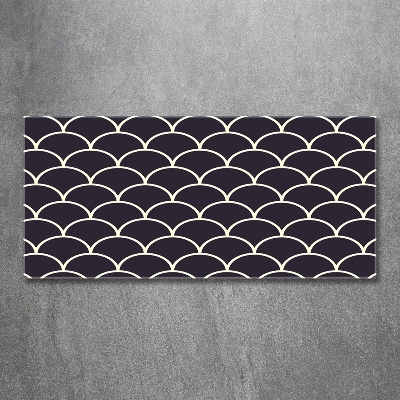 Cuadro decorativo de vidrio para salón horizontal escamas de pescado