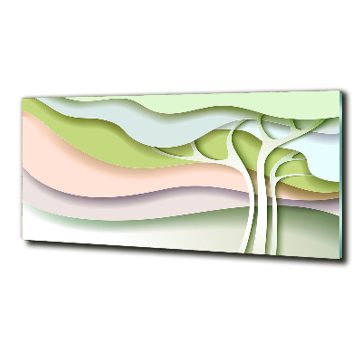 Cuadro decorativo de vidrio para salón horizontal Árbol abstracto
