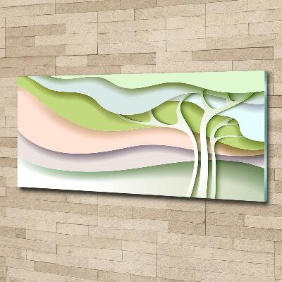 Cuadro decorativo de vidrio para salón horizontal Árbol abstracto