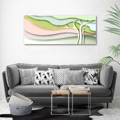 Cuadro decorativo de vidrio para salón horizontal Árbol abstracto