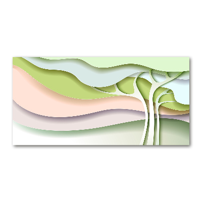 Cuadro decorativo de vidrio para salón horizontal Árbol abstracto