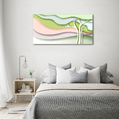 Cuadro decorativo de vidrio para salón horizontal Árbol abstracto