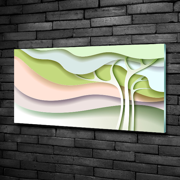 Cuadro decorativo de vidrio para salón horizontal Árbol abstracto
