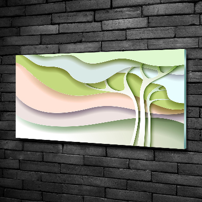 Cuadro decorativo de vidrio para salón horizontal Árbol abstracto