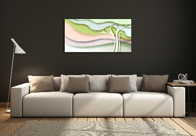 Cuadro decorativo de vidrio para salón horizontal Árbol abstracto