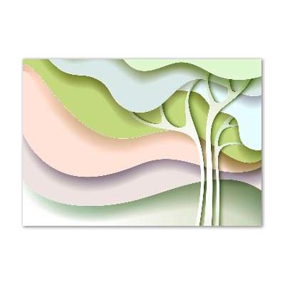 Cuadro decorativo de vidrio para salón horizontal Árbol abstracto