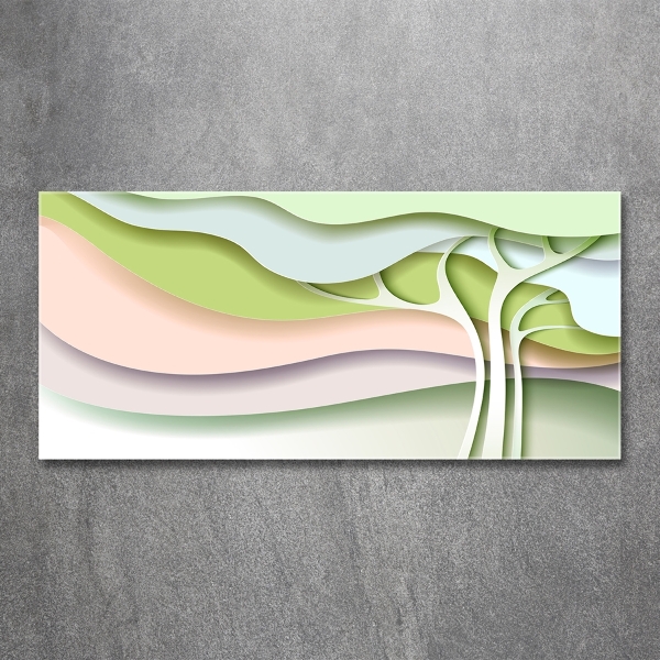 Cuadro decorativo de vidrio para salón horizontal Árbol abstracto
