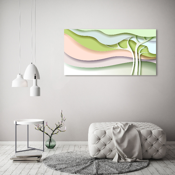 Cuadro decorativo de vidrio para salón horizontal Árbol abstracto