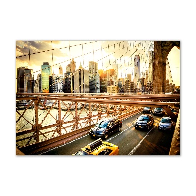 Cuadro decorativo de vidrio para salón horizontal Puente de Brooklyn