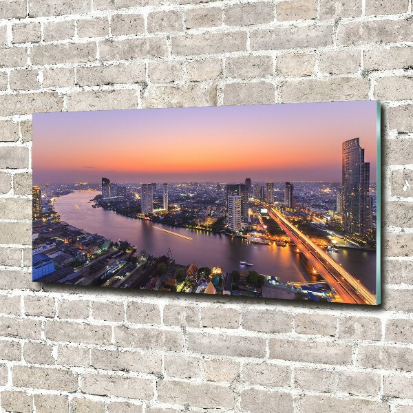 Foto en cristal de alta calidad con impresión uv horizontal Bangkok Oeste
