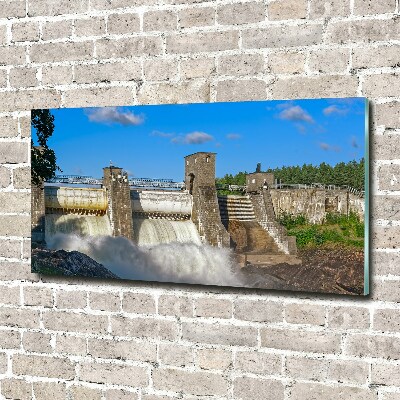 Cuadro de cristal templado moderno horizontal Presa de agua