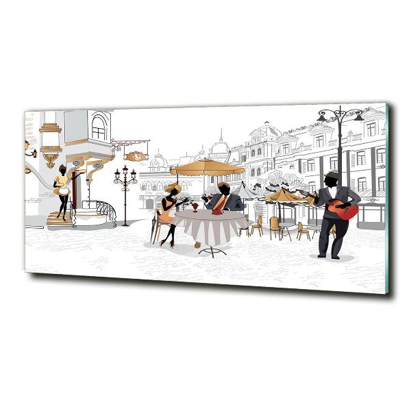 Impresión en cristal con acabado brillante horizontal Cafetería