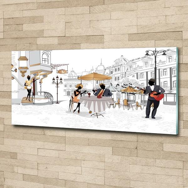 Impresión en cristal con acabado brillante horizontal Cafetería