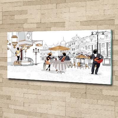 Impresión en cristal con acabado brillante horizontal Cafetería