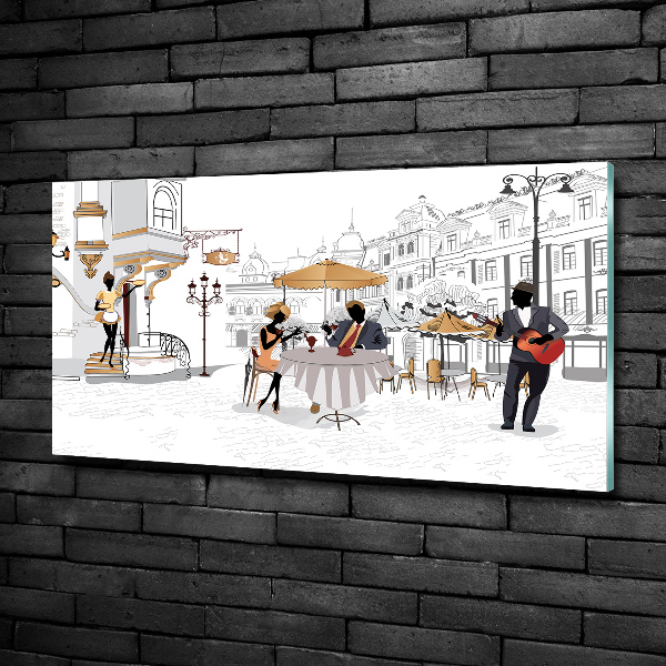 Impresión en cristal con acabado brillante horizontal Cafetería