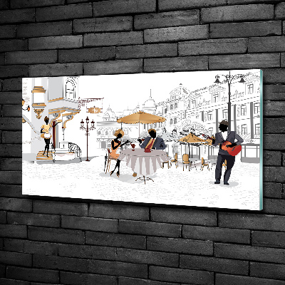 Impresión en cristal con acabado brillante horizontal Cafetería