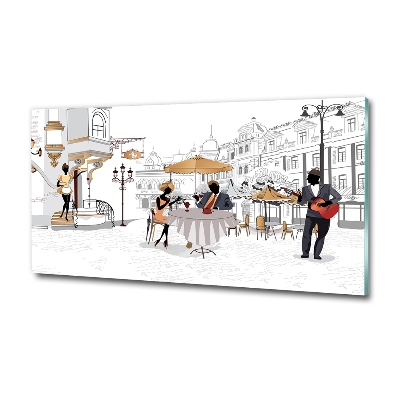 Impresión en cristal con acabado brillante horizontal Cafetería