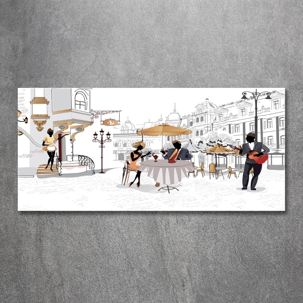 Impresión en cristal con acabado brillante horizontal Cafetería