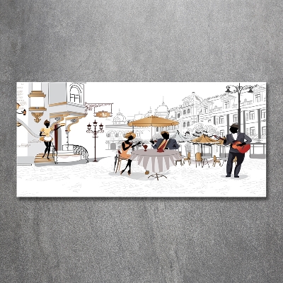 Impresión en cristal con acabado brillante horizontal Cafetería