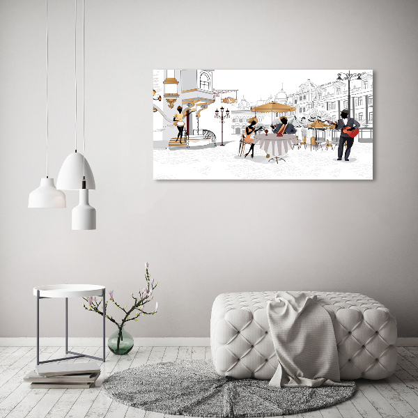 Impresión en cristal con acabado brillante horizontal Cafetería