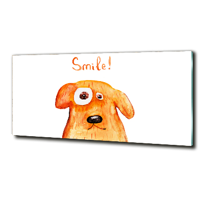 Foto en cristal de alta calidad con impresión uv horizontal Perro