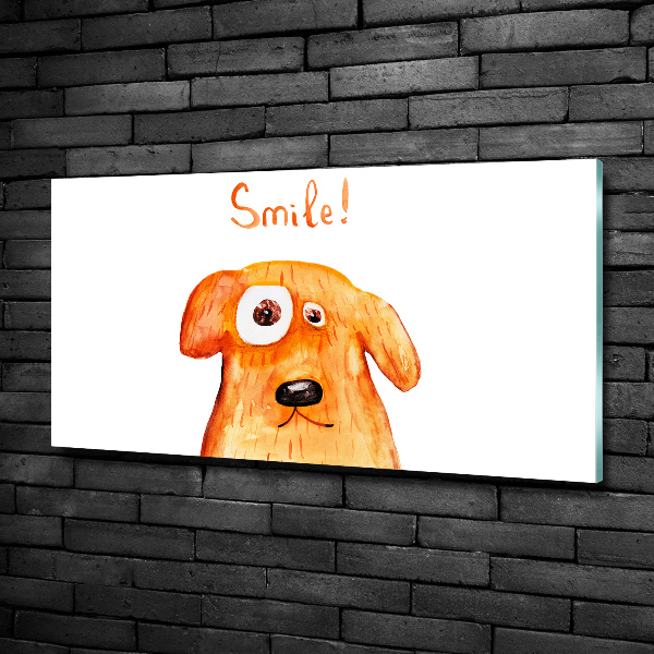 Foto en cristal de alta calidad con impresión uv horizontal Perro