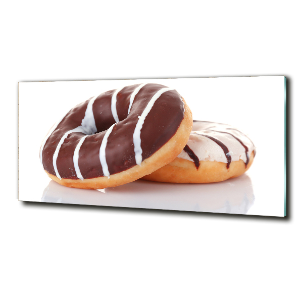 Cuadro de cristal templado moderno horizontal Donas de chocolate