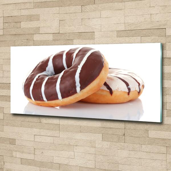 Cuadro de cristal templado moderno horizontal Donas de chocolate