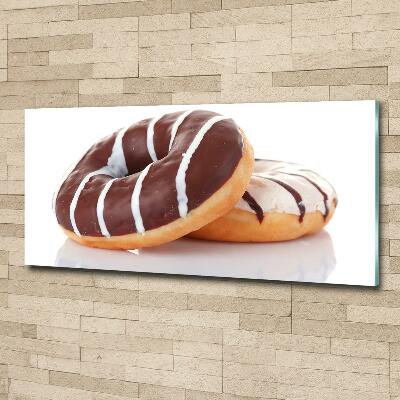 Cuadro de cristal templado moderno horizontal Donas de chocolate