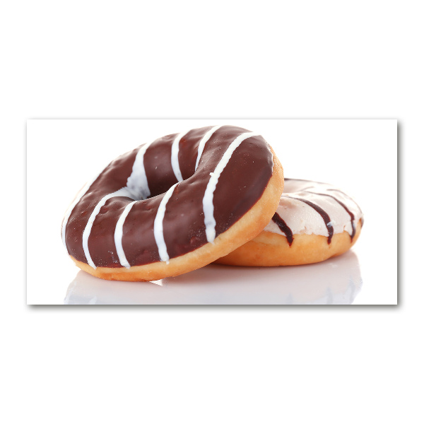 Cuadro de cristal templado moderno horizontal Donas de chocolate