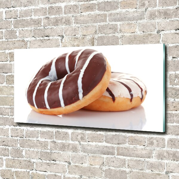 Cuadro de cristal templado moderno horizontal Donas de chocolate