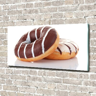 Cuadro de cristal templado moderno horizontal Donas de chocolate