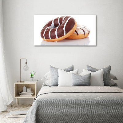 Cuadro de cristal templado moderno horizontal Donas de chocolate