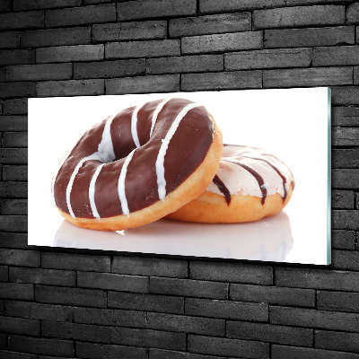 Cuadro de cristal templado moderno horizontal Donas de chocolate