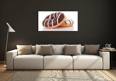 Cuadro de cristal templado moderno horizontal Donas de chocolate