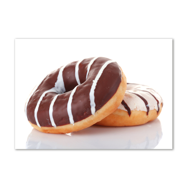 Cuadro de cristal templado moderno horizontal Donas de chocolate
