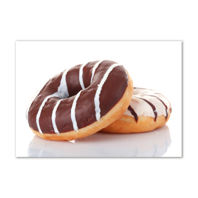 Cuadro de cristal templado moderno horizontal Donas de chocolate