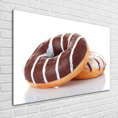 Cuadro de cristal templado moderno horizontal Donas de chocolate