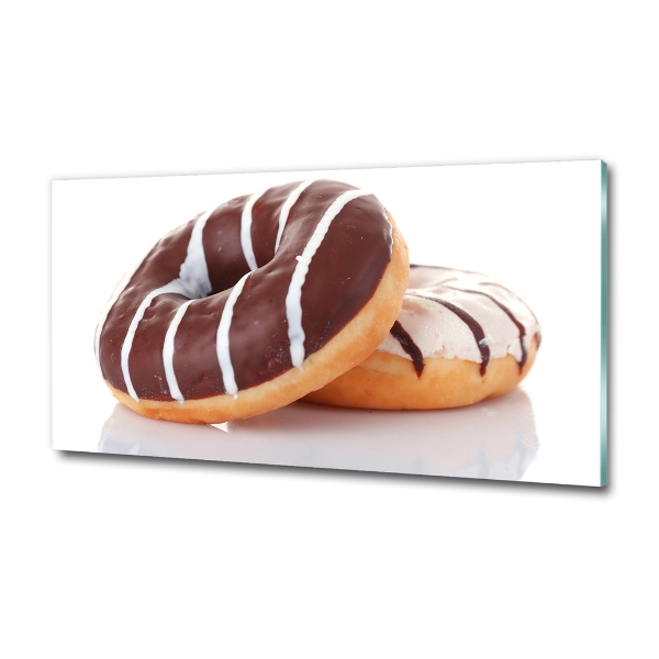 Cuadro de cristal templado moderno horizontal Donas de chocolate
