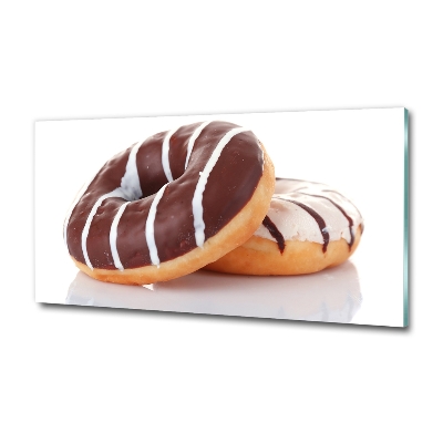 Cuadro de cristal templado moderno horizontal Donas de chocolate