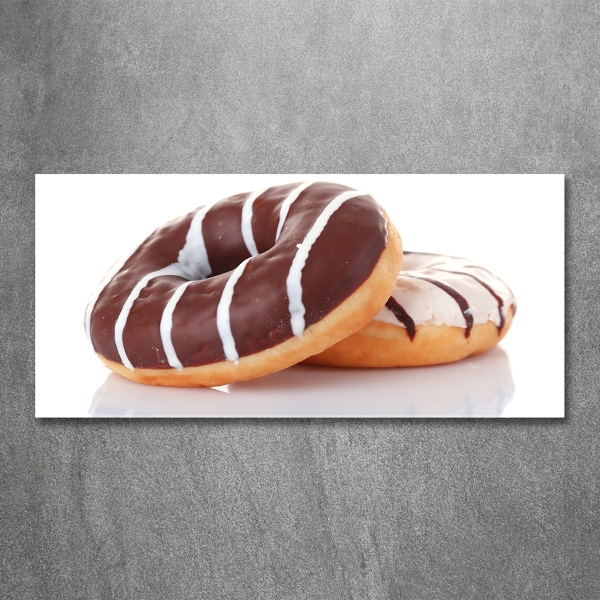 Cuadro de cristal templado moderno horizontal Donas de chocolate