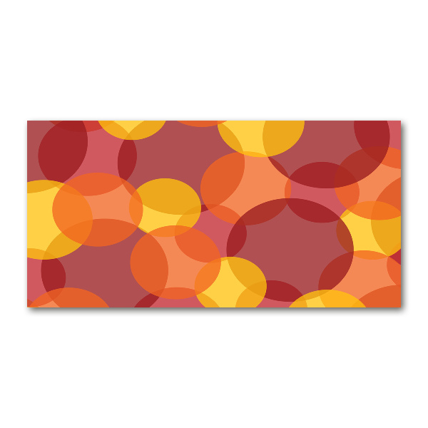 Cuadro decorativo de vidrio para salón horizontal Círculos de colores