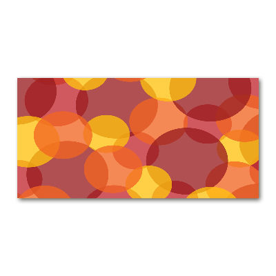 Cuadro decorativo de vidrio para salón horizontal Círculos de colores