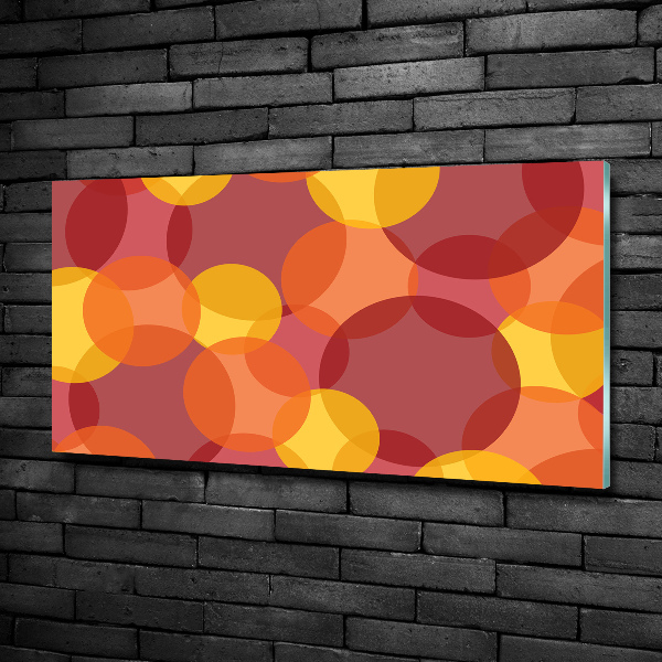 Cuadro decorativo de vidrio para salón horizontal Círculos de colores