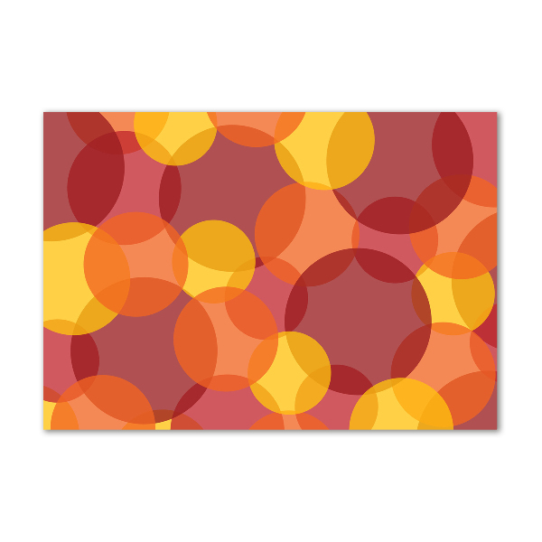 Cuadro decorativo de vidrio para salón horizontal Círculos de colores